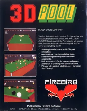 3D Pool (1989)(Aardvark - Firebird)[a2] box cover back